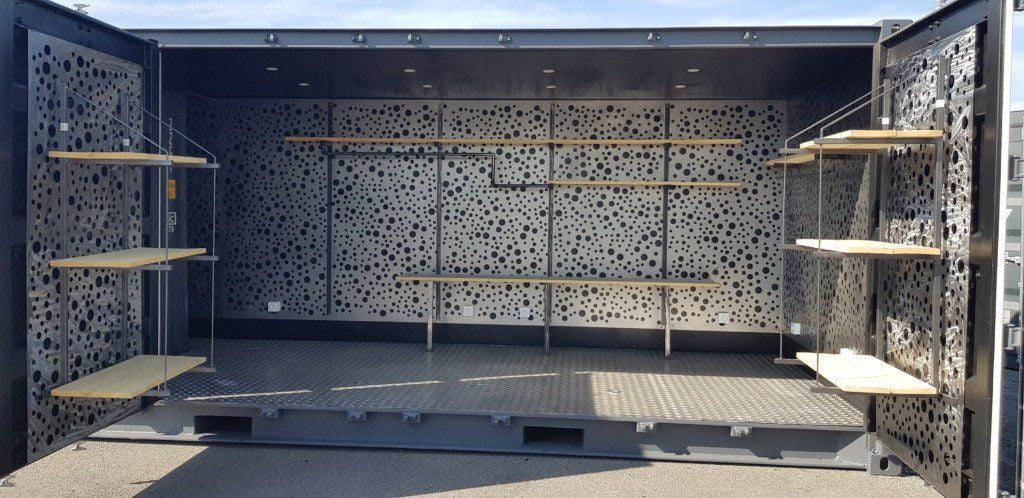 CONTENTOR DE TRANSPORTE SECO DE 20 PÉS COM LATERAL ABERTA "SHOP-BOX"