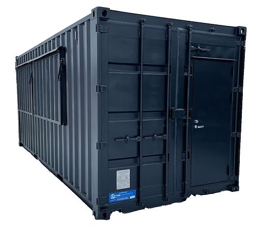 Contentor de 20 pés (7,1 m) ou contentor marítimo de 6 metros, equipado para utilização como bar/café.