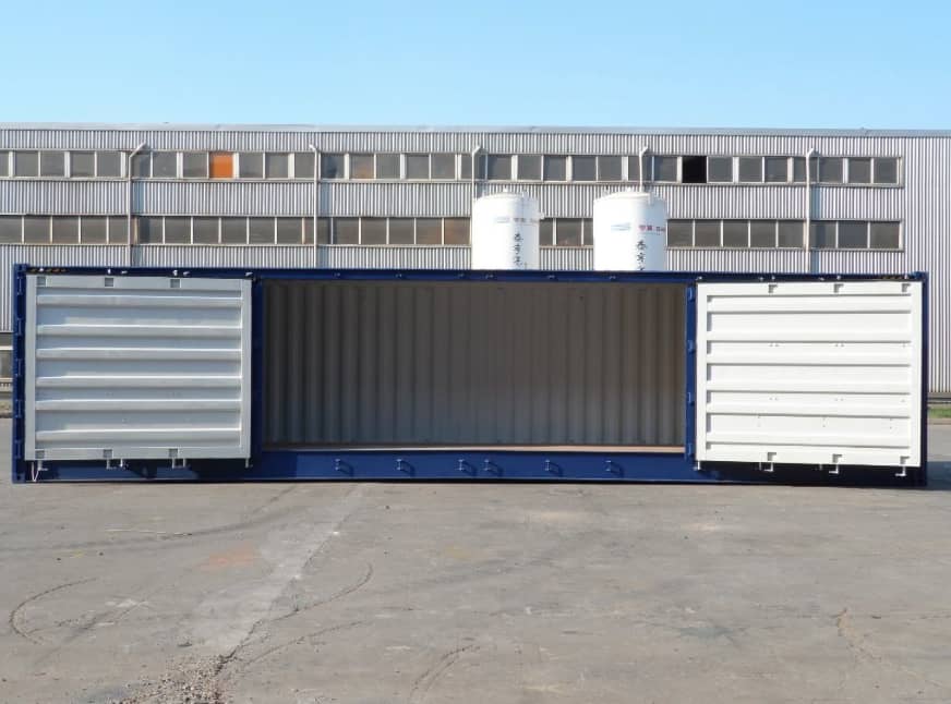 CONTENTOR DE TRANSPORTE (1ª VIAGEM) COM ABERTURA LATERAL, 40 PÉS DE ALTURA