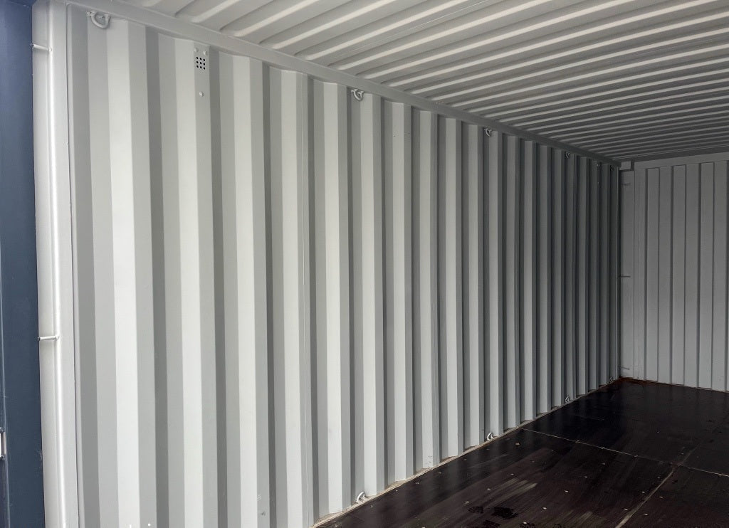 Contentor de 6 metros com porta de enrolar e porta de entrada RAL 7016