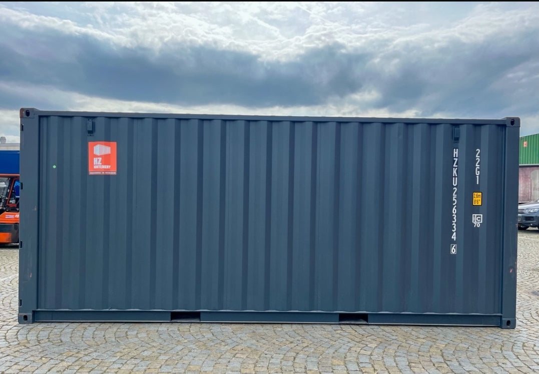 Contentor cinza antracite de 20 pés