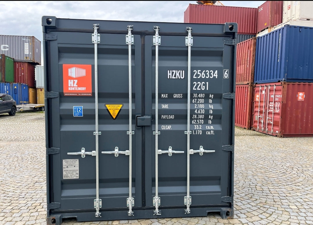 Contentor cinza antracite de 20 pés