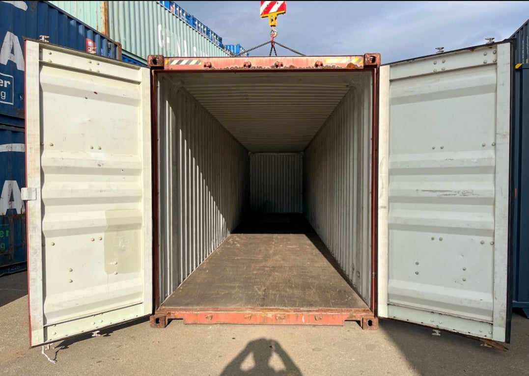 CONTENTOR DE TRANSPORTE USADO DE 45 PÉS HIGH CUBE DE GRANDES DIMENSÕES