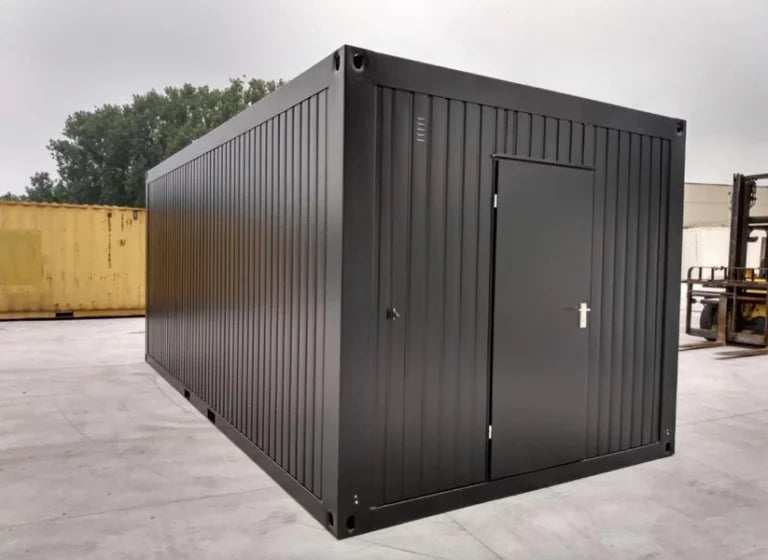 Escritório contentor preto 6x3 com inspeção técnica (IVA incluído)