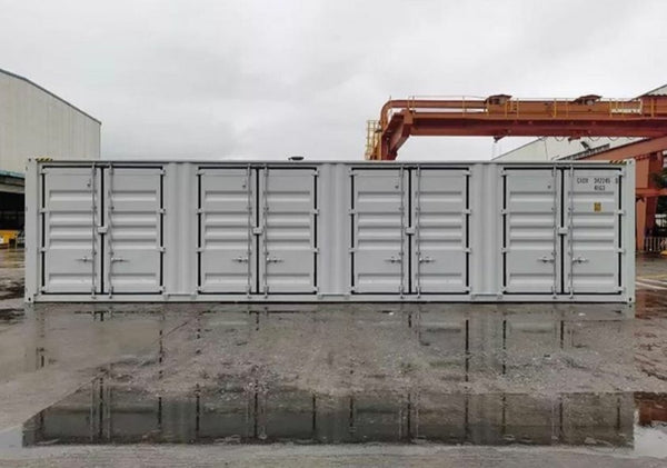 CONTENTOR MARÍTIMO BRANCO DE 40 PÉS HC 12M COM ABERTURA LATERAL