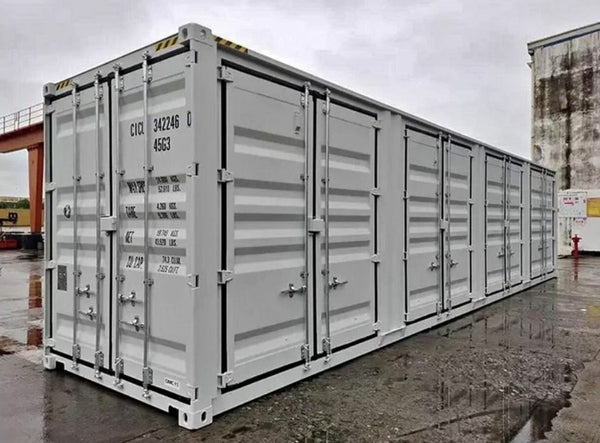 CONTENTOR MARÍTIMO BRANCO DE 40 PÉS HC 12M COM ABERTURA LATERAL