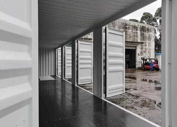 CONTENTOR MARÍTIMO BRANCO DE 40 PÉS HC 12M COM ABERTURA LATERAL