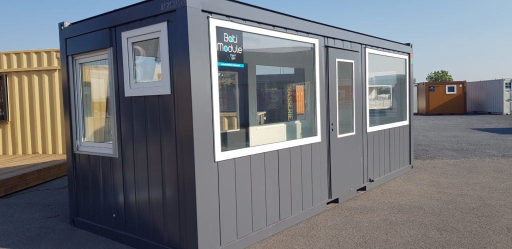 BATIMODULE Escritório semi-envidraçado de 6 metros (4 lados)