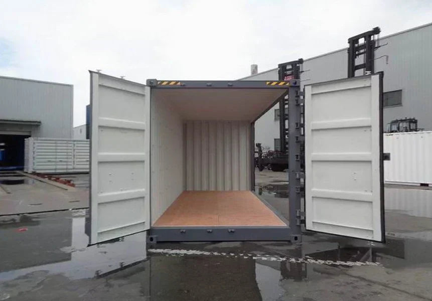 CONTENTOR DE TRANSPORTE DE 20 PÉS COM LATERAL ABERTO (COMO NOVO)