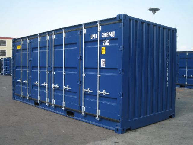 CONTENTOR DE TRANSPORTE DE 20 PÉS COM LATERAL ABERTO (COMO NOVO)