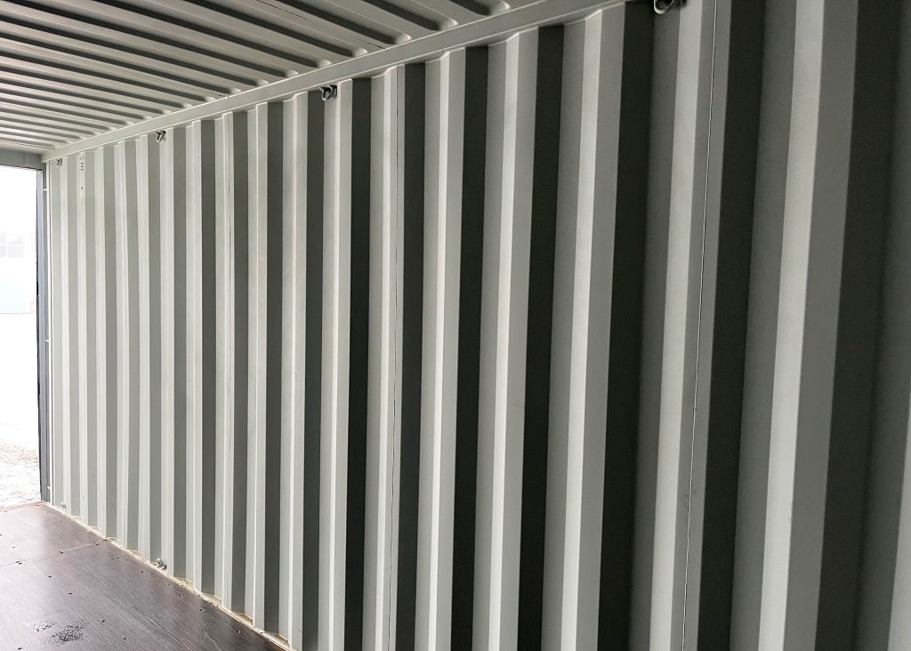 Contentor de 6 metros com porta de enrolar e porta de entrada RAL 7016