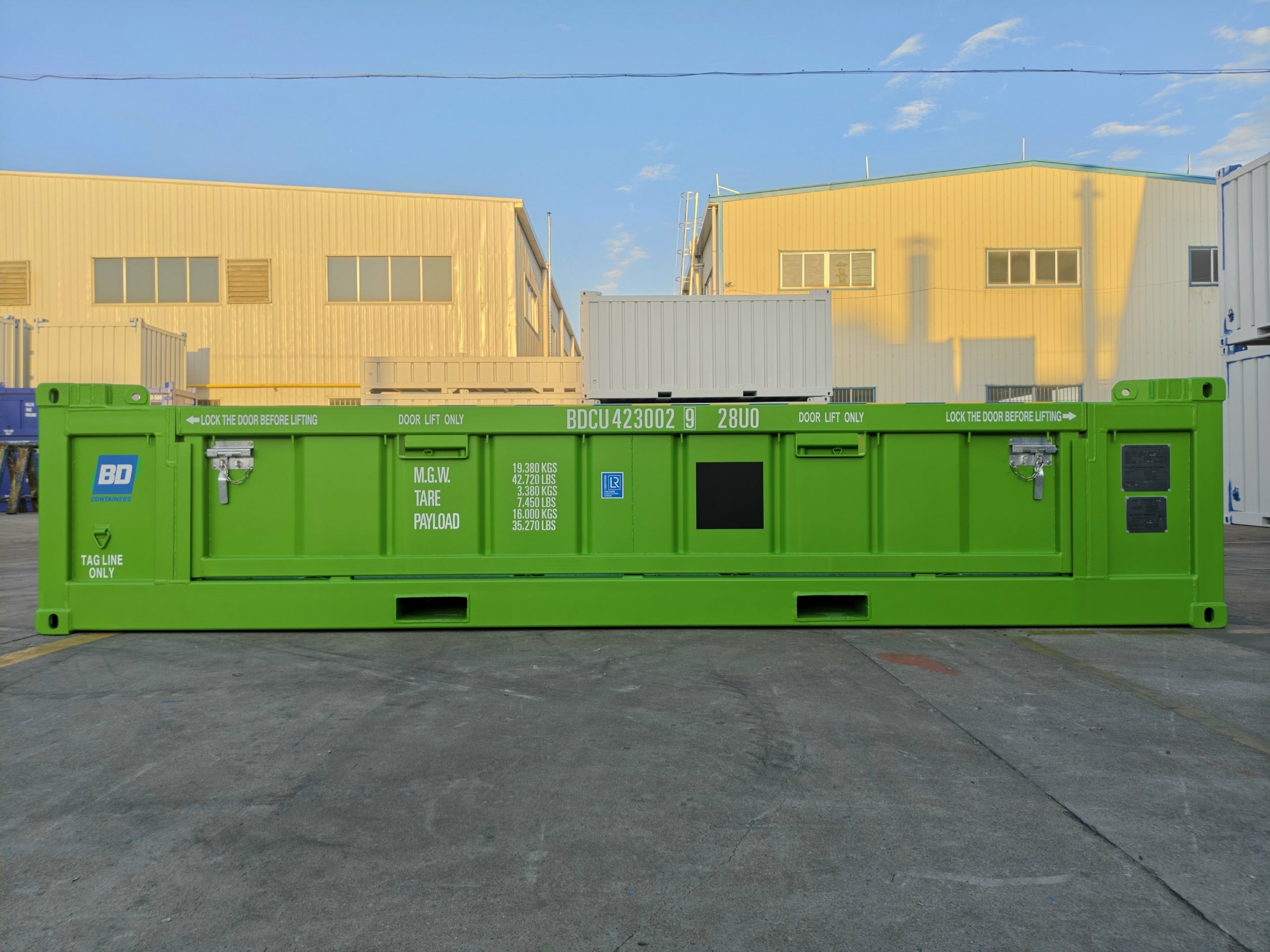 CONTENTOR MARÍTIMO DE 20 PÉS COM CERTIFICAÇÃO DNV 2.7-1 E TECTO ABERTO DE MEIA ALTURA