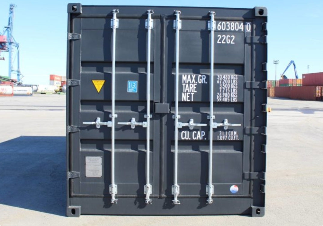 Contentor de 20 pés para resíduos perigosos com abertura lateral.