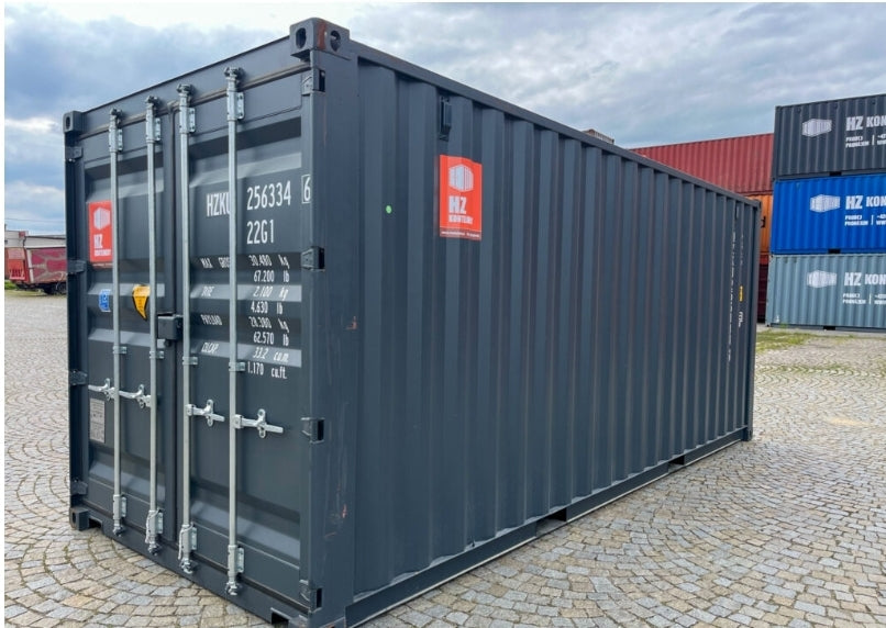 Contentor cinza antracite de 20 pés