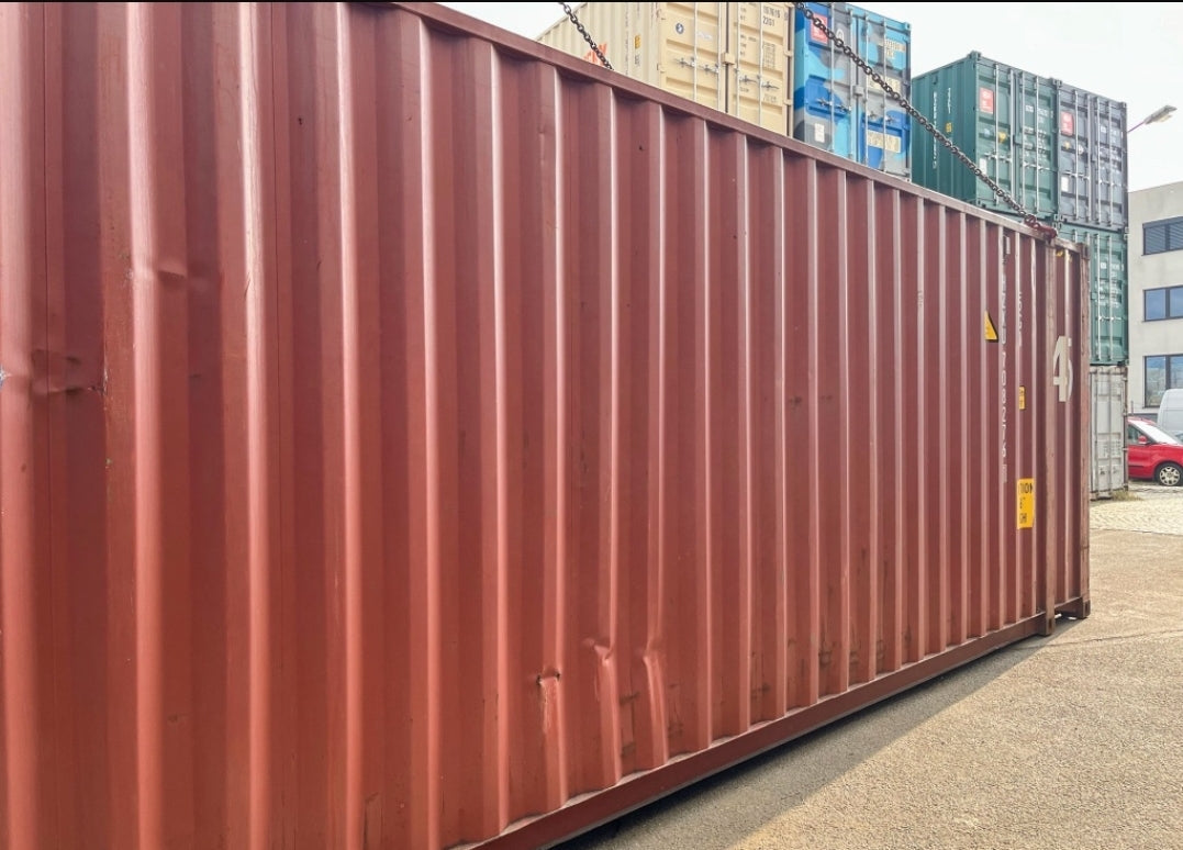 CONTENTOR DE TRANSPORTE USADO DE 45 PÉS HIGH CUBE DE GRANDES DIMENSÕES