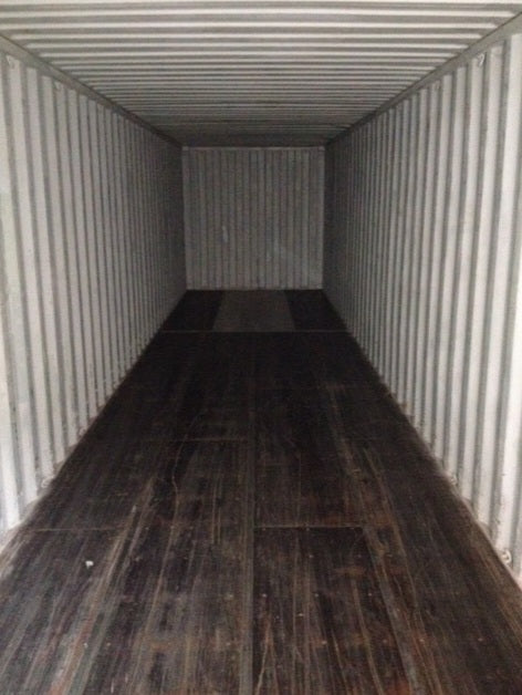 Contentor de transporte usado de 40 pés de largura e altura para paletes.