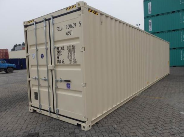 Contentor de transporte usado de 40 pés de largura e altura para paletes.