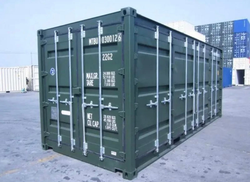 CONTENTOR MARÍTIMO DE 20 PÉS COM LATERAL ABERTO - COMO NOVO